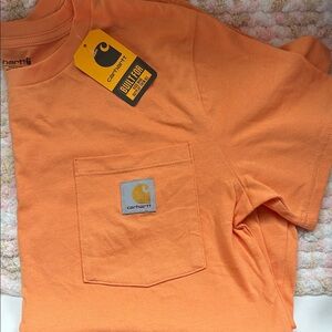 Carhartt Orange Tee with Pocket size large 14-16